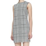 Theory  Adraya Shift Dress Plaid Houndstooth Black White Photo 1