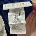 La Blanca  Blue‎ Embroidered Tunic Dress Beach Coverup, Long Sleeve Large Photo 3