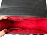 Charles David Quilted Black Bow Satchel Bag | Faux Leather Red Lining Top Handle Photo 8