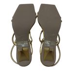 Seychelles  Sz 7 Banks Gold Open Toe Kitten Heel Leather Sandal in Metallic Gold Photo 5