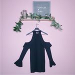 Free People  Sweet Talk Black Off The Shoulder Mini Dress S Photo 2