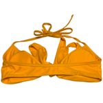 Aerie Womens Bikini Top Sz S Tie Front Mustard Orange Yellow Removable Pads Photo 2