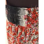 Floral Maxi Dress Medium Red Black Halter Boho Beach Hippie Vacation Lightweight Photo 5