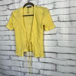 ZARA  Yellow Textured Knit Tie Front Cardigan Women’s Small Short Sleeve Crop Y2K Photo 7