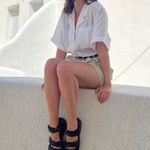 Country Casuals Vintage 1980s white short sleeve cotton button down bowler shirt Size undefined Photo 1