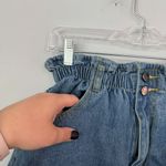 NWT Plaid & Plain High Waisted Denim Jean Shorts Women’s Size Medium Ruffle Waist Photo 1