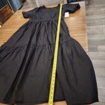 French Connection  cotton Puff Sleeve black poplin cottagecore Maxi Dress xxl nwt Photo 5