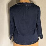 Jones New York Zip Up Frayed Navy Jacket 4 Corporate Siren Quiet Luxury Grandma Photo 1