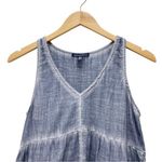 American Eagle  Y2K Tiered Cotton Swing Babydoll Tank Faded Indigo Blue Size XS Photo 3