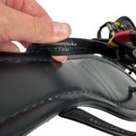 Tory Burch Embroidered Perfect Black Matte Leather Miller Logo Sandals Size 8.5 Photo 7