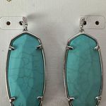 Kendra Scott NWOT  Elle Faceted Rhodium Variegated Turquoise Drop earrings Photo 2