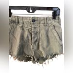 Free People Womens Raw & Patched Standoff Cutoff Shorts Cotton Olive Green Sz 4 Photo 4