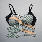 Black Dot Crisscross Belt Tie Padded Swim Sports Bra Beach Bikini Top L Large Photo 0