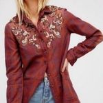 Free People NWot  embellished plaid shirt Photo 0