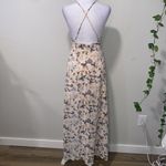 Romeo + Juliet Couture Cream Halter Sundress Maxi, Floral Front Slit Size Small Photo 4