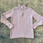 IZOD Lavender High Neck Cable Knit 1/4 Zip Sweater Medium Photo 0