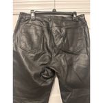 MetroStyle Vintage Black Leather Pants Straight Leg Lined Biker Women’s Size 12 Photo 6