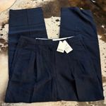 Aritzia Effortless Linen Wide Leg Trouser Pants In Dark Night Navy Size 14 NWT Photo 1