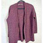Athleta  Cardigan Women's Size Medium Plum Wool Blend Open Front Long Sleeved Photo 0