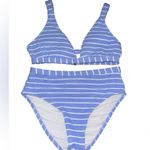 Nautica Blue and White Striped Bikini Photo 0