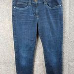 Eileen Fisher Womens Size 8 medium wash side zipper blue denim skinny jeans Photo 0