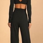 Lulus LULU’S Sophisticated Nights Black Cutout Long Sleeve Jumpsuit Photo 1