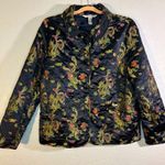 Vintage Quilted Oriental Brocade Style Jacket Size L Black Size L Photo 0