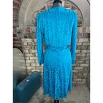 dress 100% silk swirl blue drop waist Size 10 Photo 5