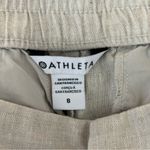 Athleta Voyager Linen Bermuda Shorts Oatmeal Size 8 Coastal Breathable Summer Photo 10