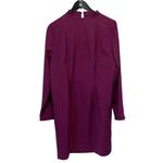 J. CREW‎ Ruffleneck Mini Shift Dress Purple Plum Long Sleeve Lined Size 10 Photo 3
