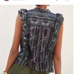 Pilcro  Anthropologie Anthro Ruffled Button Front Sleeveless Top Shirt Small S Photo 2