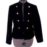 Carolina belle  Black Cotton Military Open Blazer, Size L Photo 0