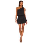 Revolve NWT Krisa x  One Shoulder Ruffle Mini Dress Black Size Small MSRP $198 Photo 3