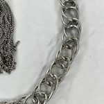 Silver Tone Open Buckle Tassel Metal Chain Link Belt One Size (OS) Y2K ✨ Photo 7