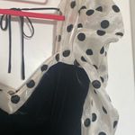 For Love & Lemons  Black Velvet Mini Dress with Polka Dot Sleeves Photo 3