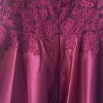 Dancing Queen  NEW XS Spaghetti Straps Burgundy Lace Bodice Short Dress w/pocket Photo 6
