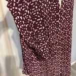 Ivanka Trump  Burgandy Dressy LS Blouse Women’s L Half Clasp Button Office Wear Photo 2
