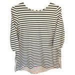 Matilda Jane  Clothing with Joanna Grimes Striped Top w/ Floral Accent Size Large Photo 0