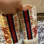 Gucci Women's Major Blind For Love Rose Print Satin High Top Sneakers Photo 4