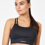 LA Gear Black Sports Bra Workout Gym Fitness‎ Double Strap Size US 4 High Impact Photo 0