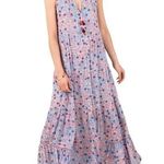 Poupette St. Barth Clara Maxi Dress Blue Bloom Floral Long Women’s Size Medium Photo 16