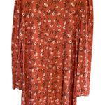 SO  Plus size XXL floral rust color orange long sleeve cowl neck dress prairie La Photo 0