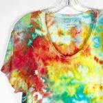 Faded Glory  Womens Size XL Top Golden Goddess Tie Dye Yellow Red Green Blue 1202 Photo 4