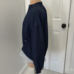 ZARA Basic Navy Shirtail Windbreaker Jacket Photo 3