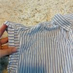 American Eagle  Blue and White Button Down Shirt Photo 3