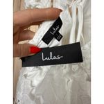 Lulus NWT  Flourishing Blossoms White 3D Floral Backless Midi Dress Wedding Sz L Photo 7