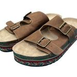 Seven Dials  Slip on Sandals Beverlyn brown straps cork sole colorful Size 10 Photo 0