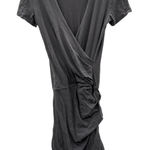 James Perse Gray Short Sleeve Faux Wrap Gathered Mini Dress Size 1 (S) Photo 0