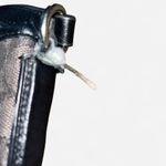 Coach Classic Signature Jacquard Crossbody Bag in black/gray with adjustable leather strap Photo 7