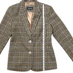 Chadwick's  Vintage Wool Blend Plaid 2 Button Lined Blazer Brown & Blue Size 8 Photo 6
